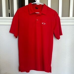 Red mens Oakley polo